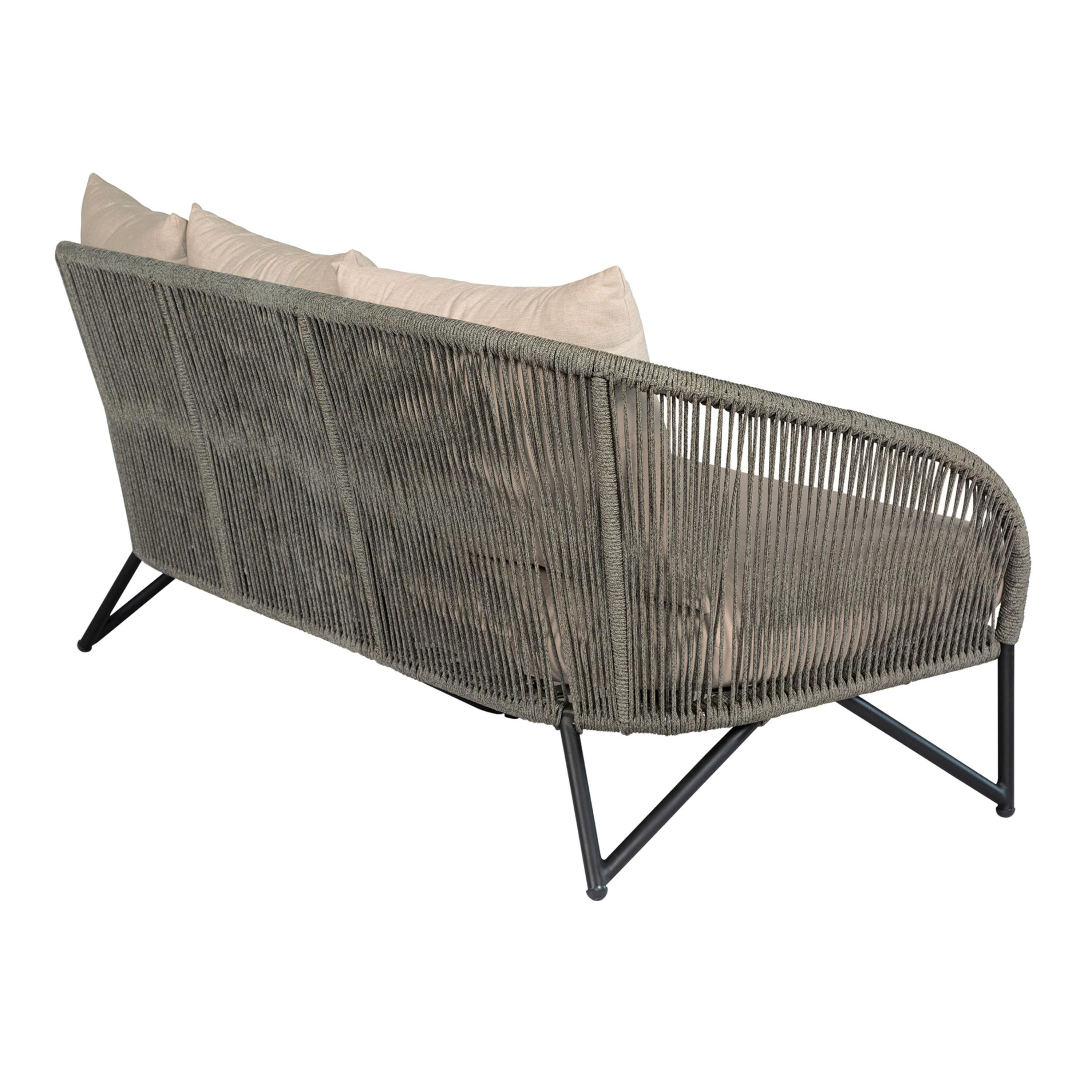 Nami Black Steel and Gray Rope Outdoor Sofa image number 3