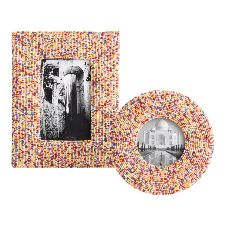 Rainbow Beaded Picture Frame image number 1