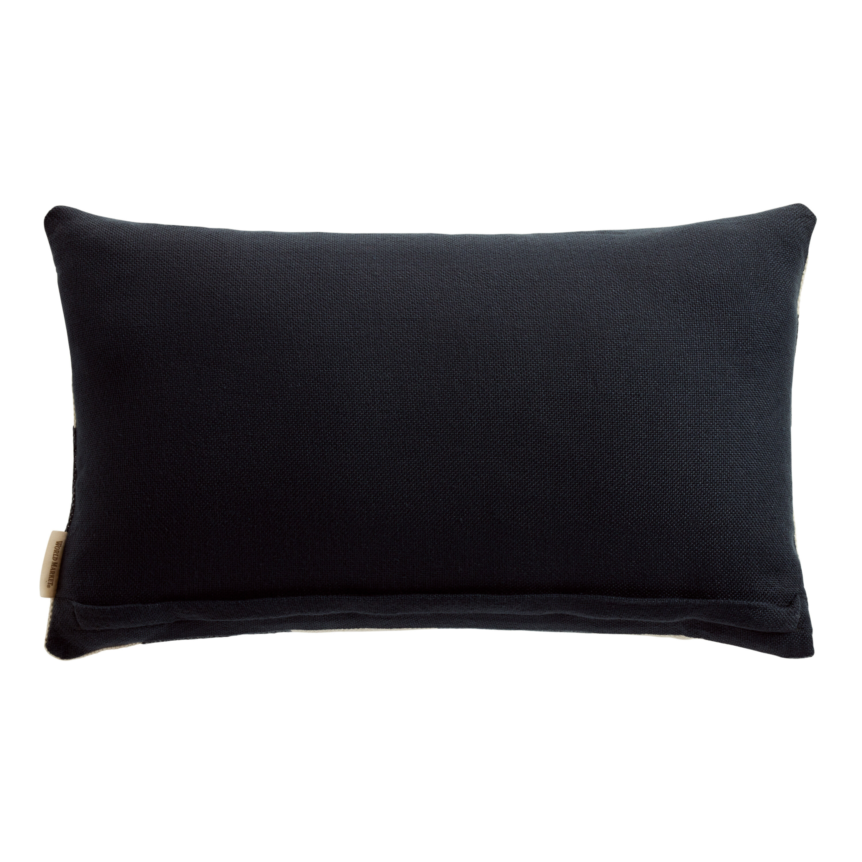 Black And Ivory Geometric Indoor Outdoor Lumbar Pillow