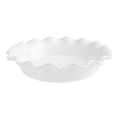 White Ceramic Ruffled Pie Dish White Ceramic Ruffled Pie Dish