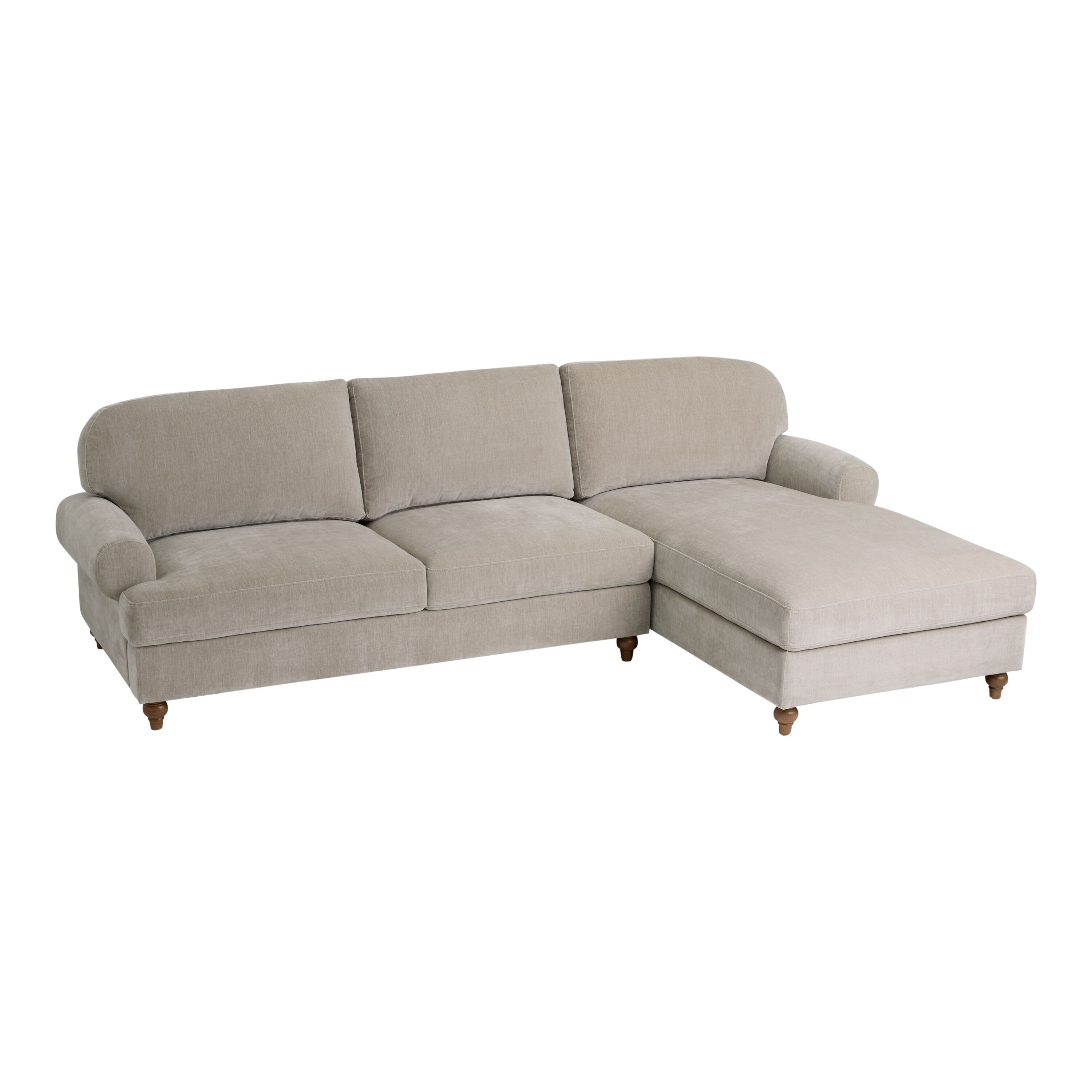 Whitfield Velvet Roll Arm Right Facing Sectional Sofa image number 0