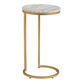 Baylor Marble Top and Gold Metal C Shaped Side Table image number 0