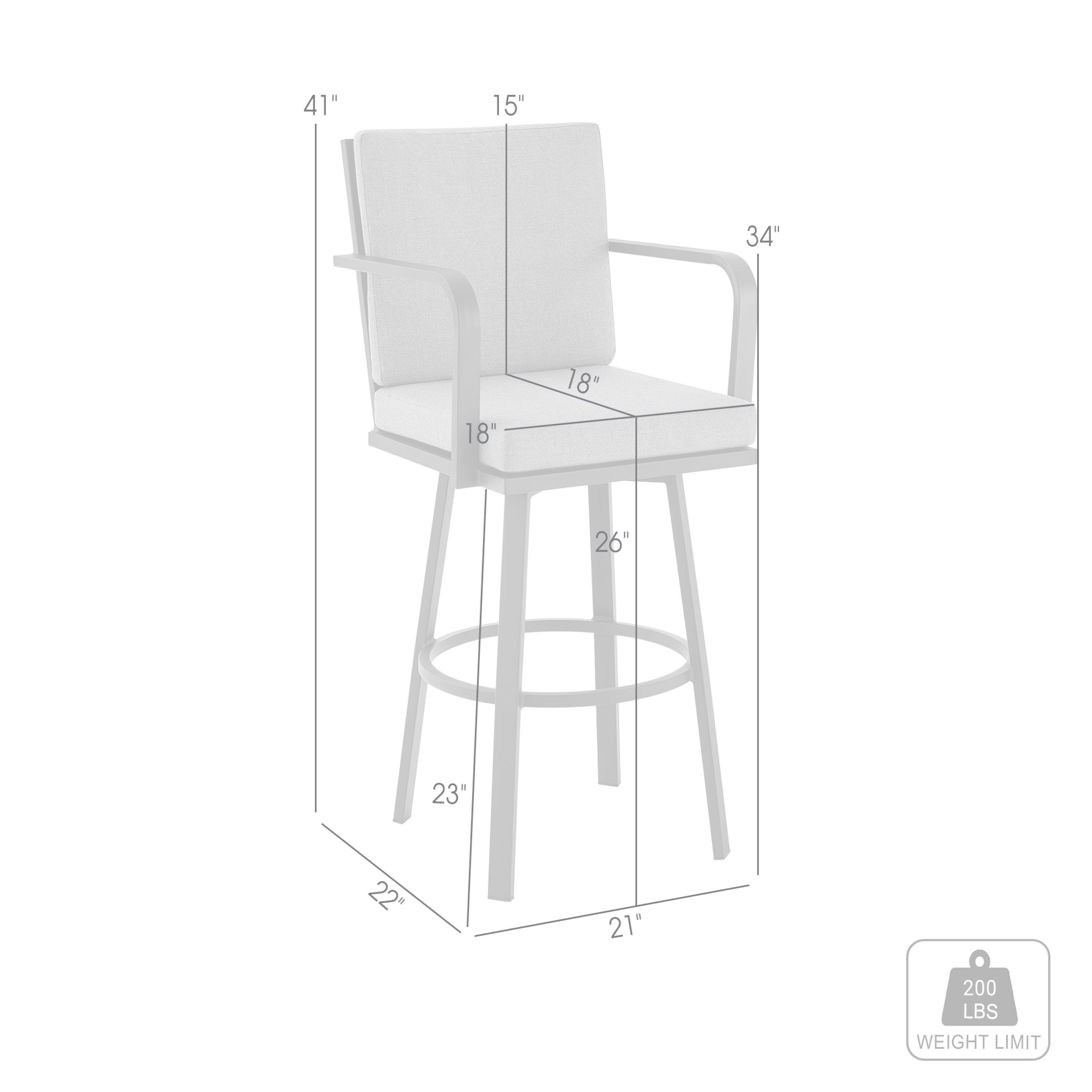 Aksha Aluminum Outdoor Barstool image number 6
