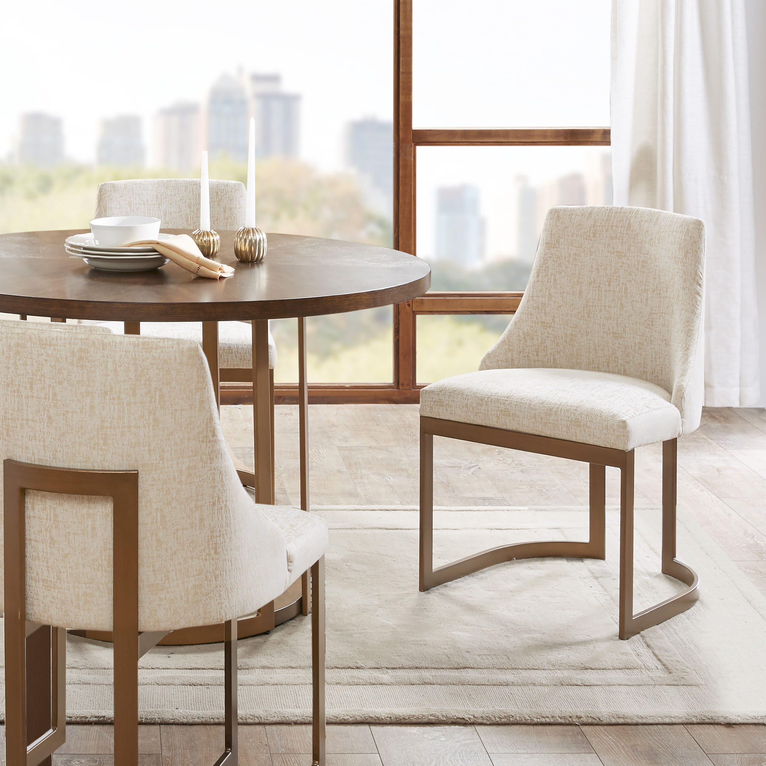 Gold dining chairs top set of 2