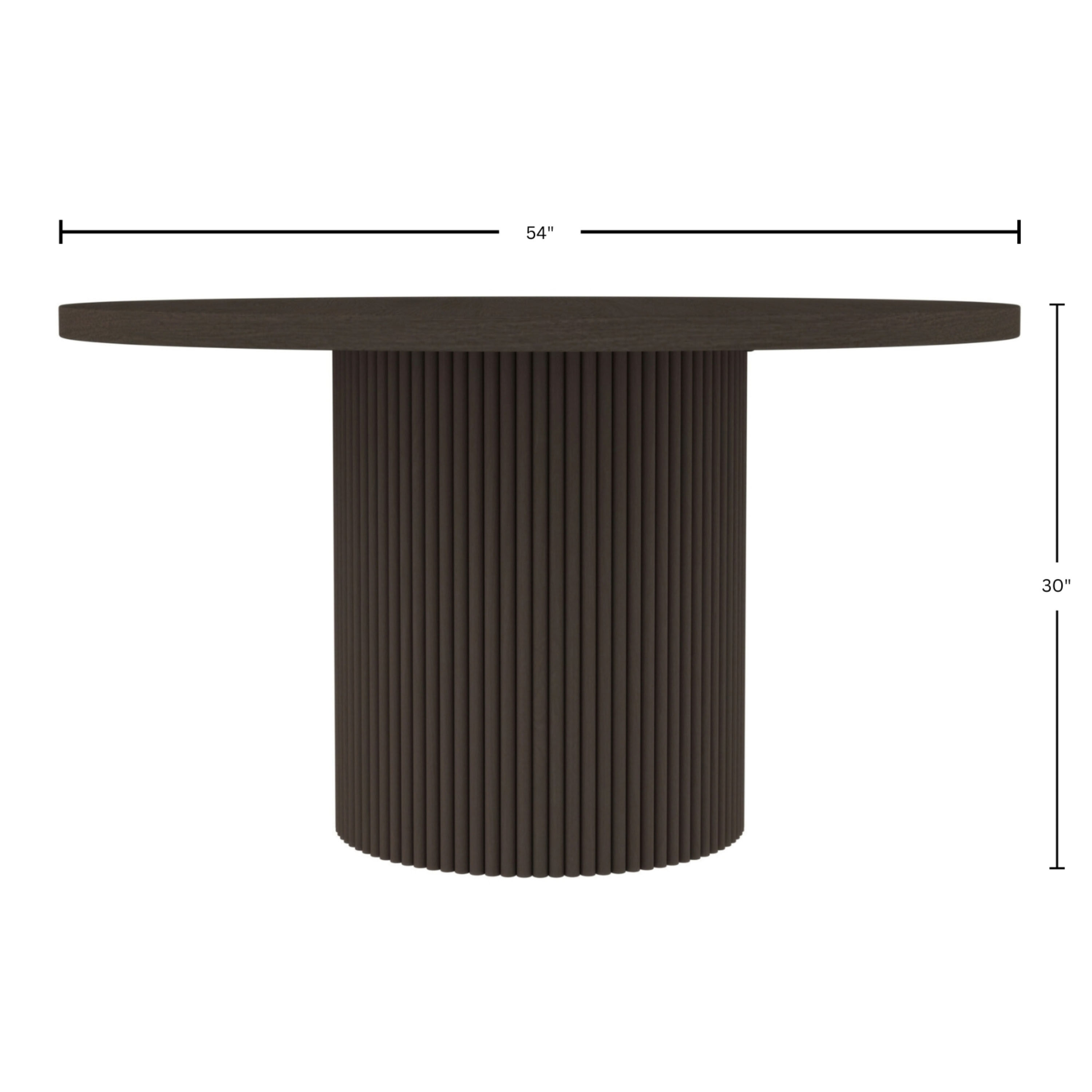 Safia Round Wood Fluted Pedestal Dining Table image number 4