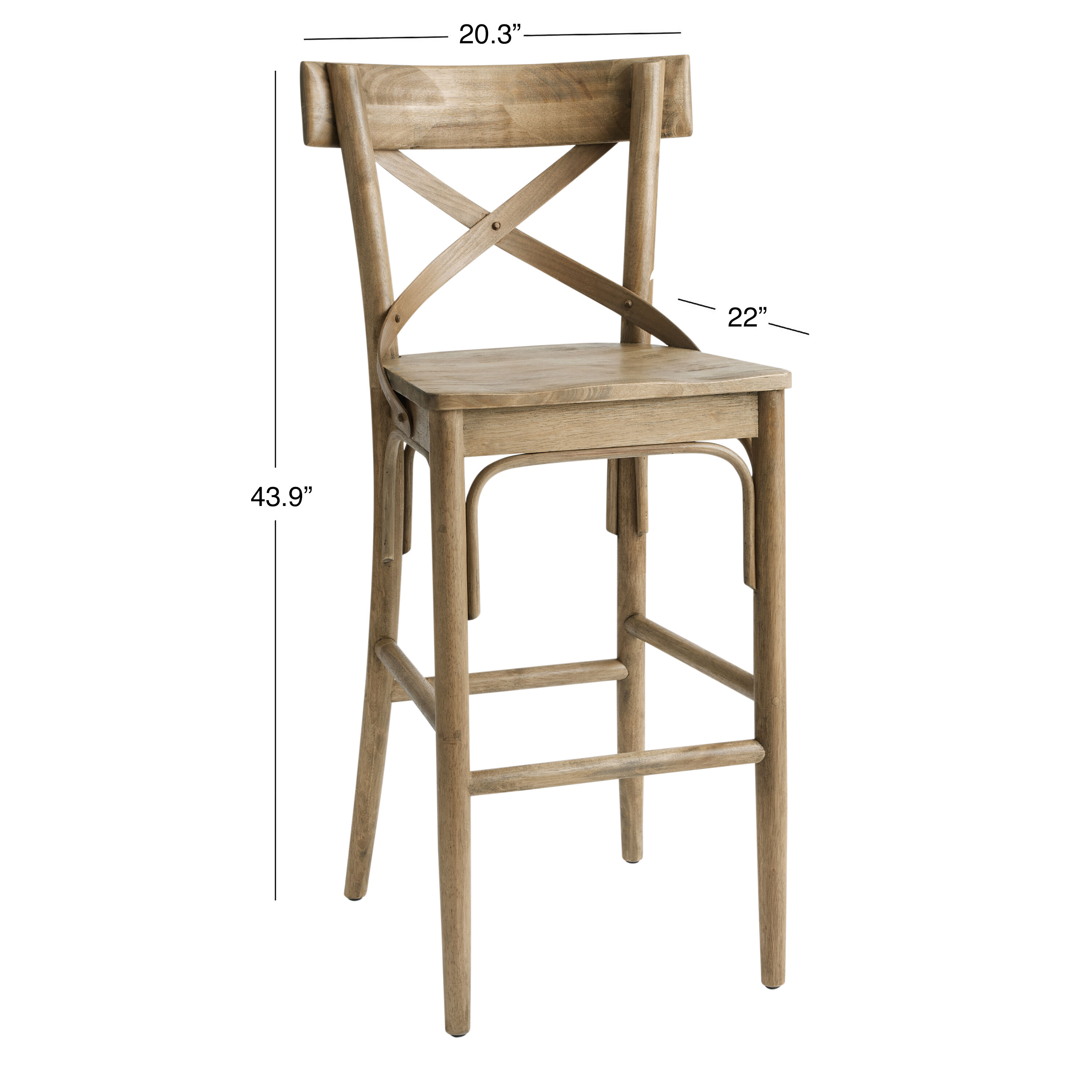 Distressed walnut online bar stool