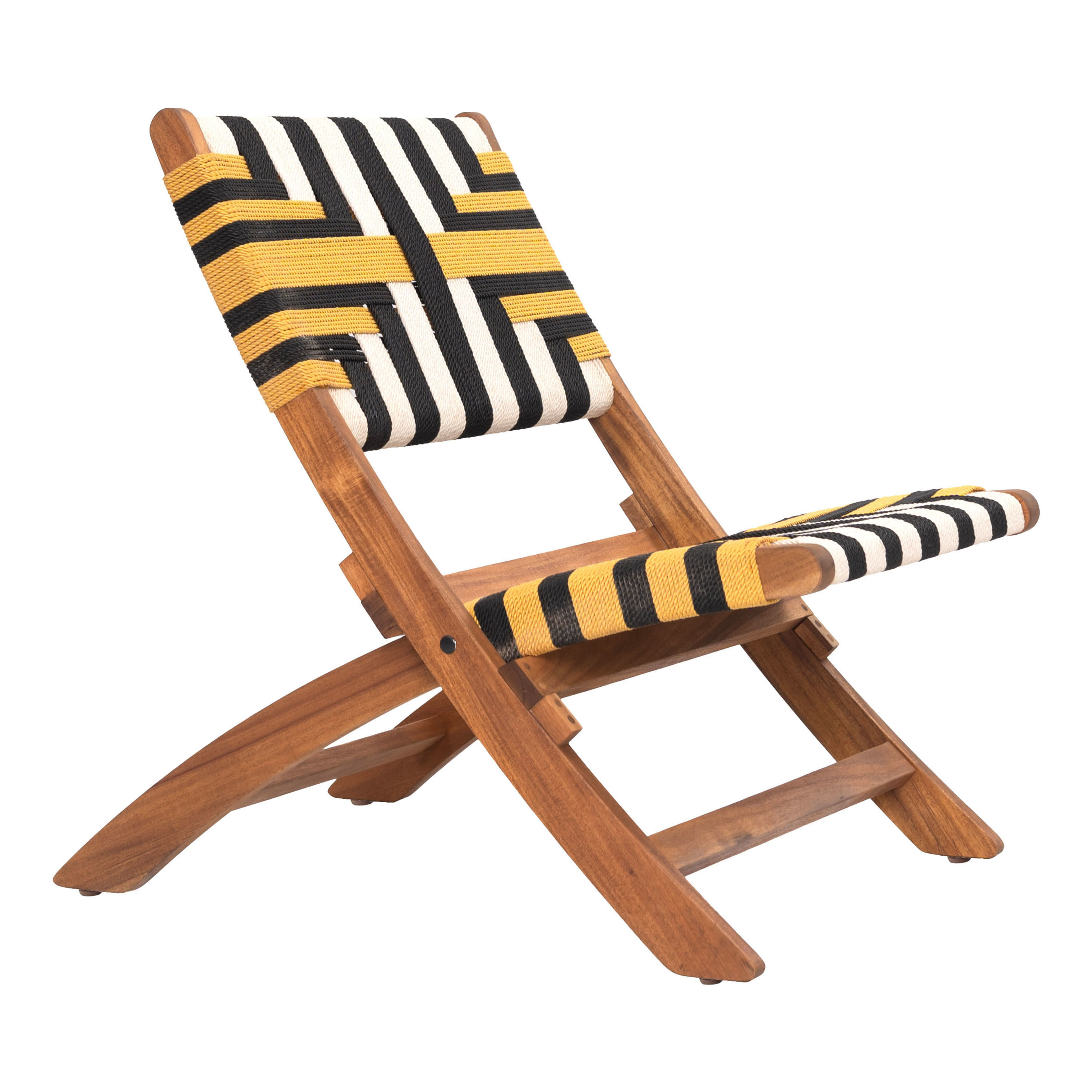 Megara Wood and Faux Rattan Folding Outdoor Chair image number 0