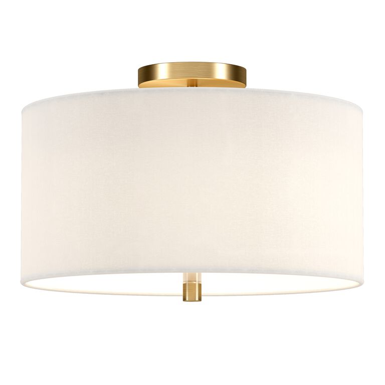 Ruby Metal And Linen Flush Mount Ceiling Light image number 1