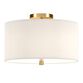 Ruby Metal And Linen Flush Mount Ceiling Light image number 0