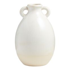 Olivia Ivory Pearlescent Reactive Glaze Ceramic Jug Vase
