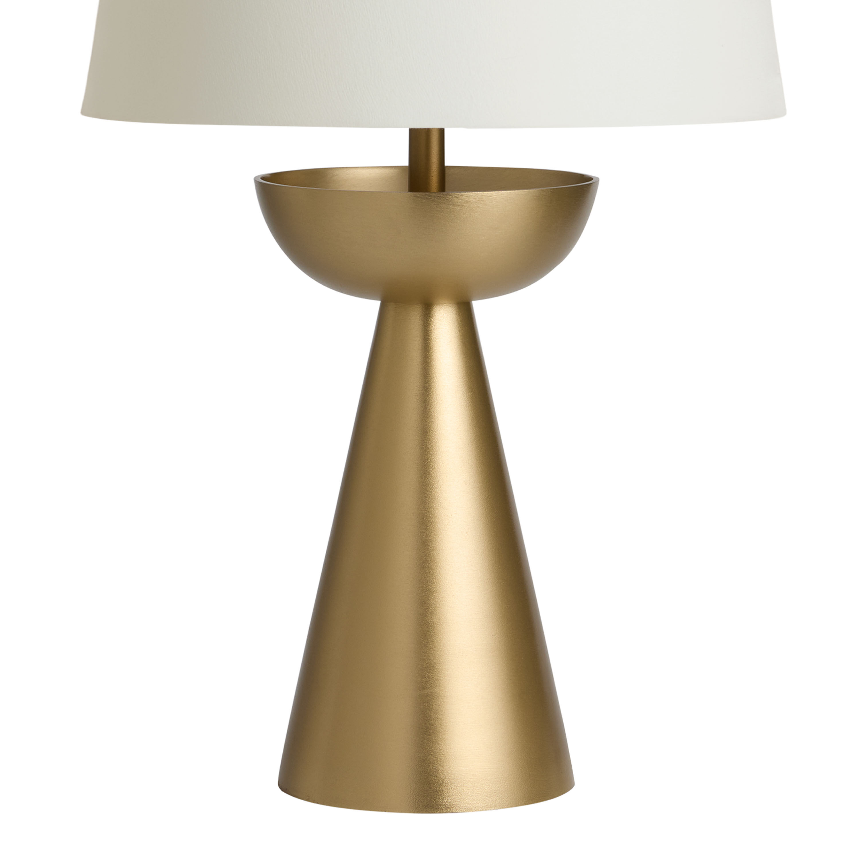 Mina Brushed Brass Tapered Cone Abstract Table Lamp Base World Market