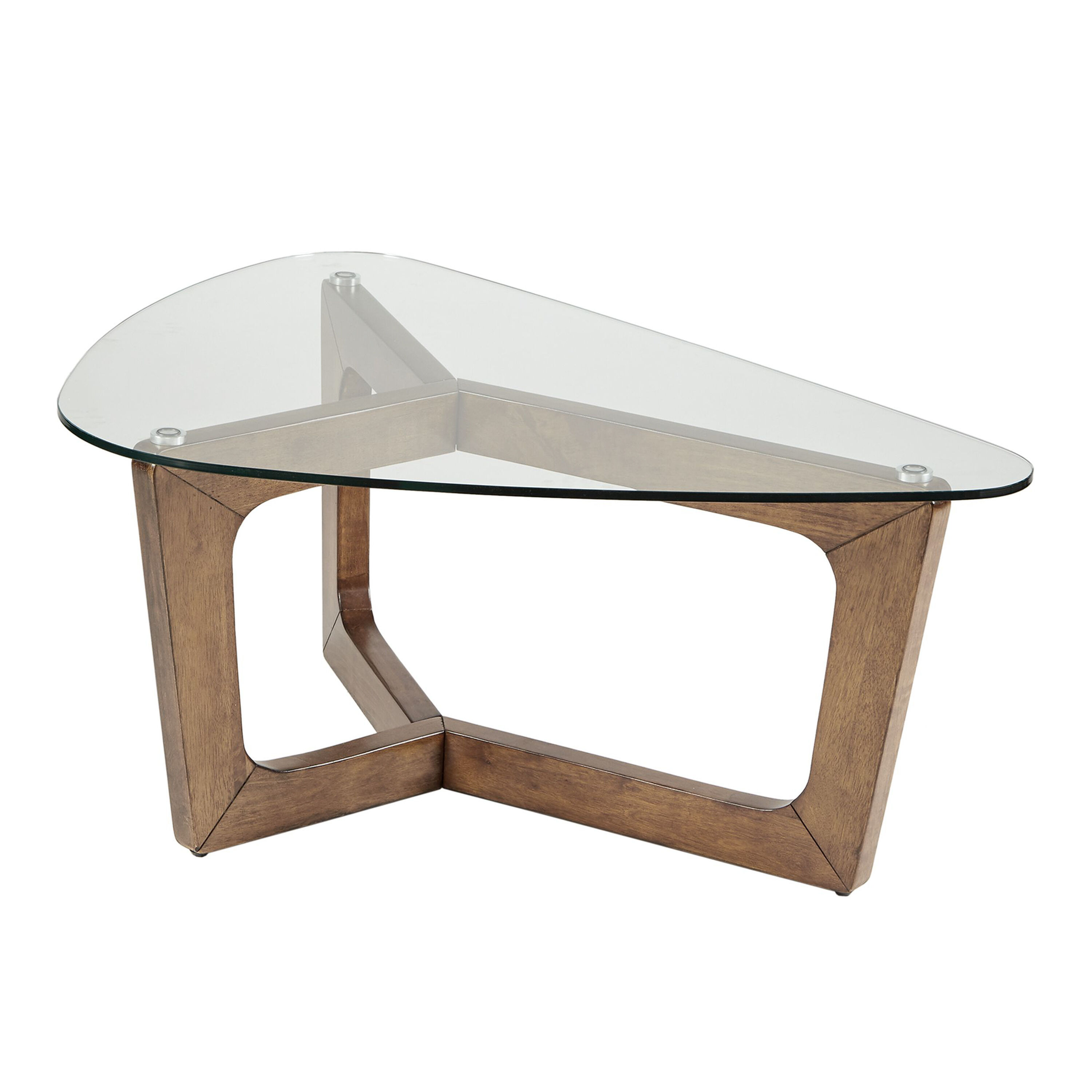 Triangle glass top coffee table