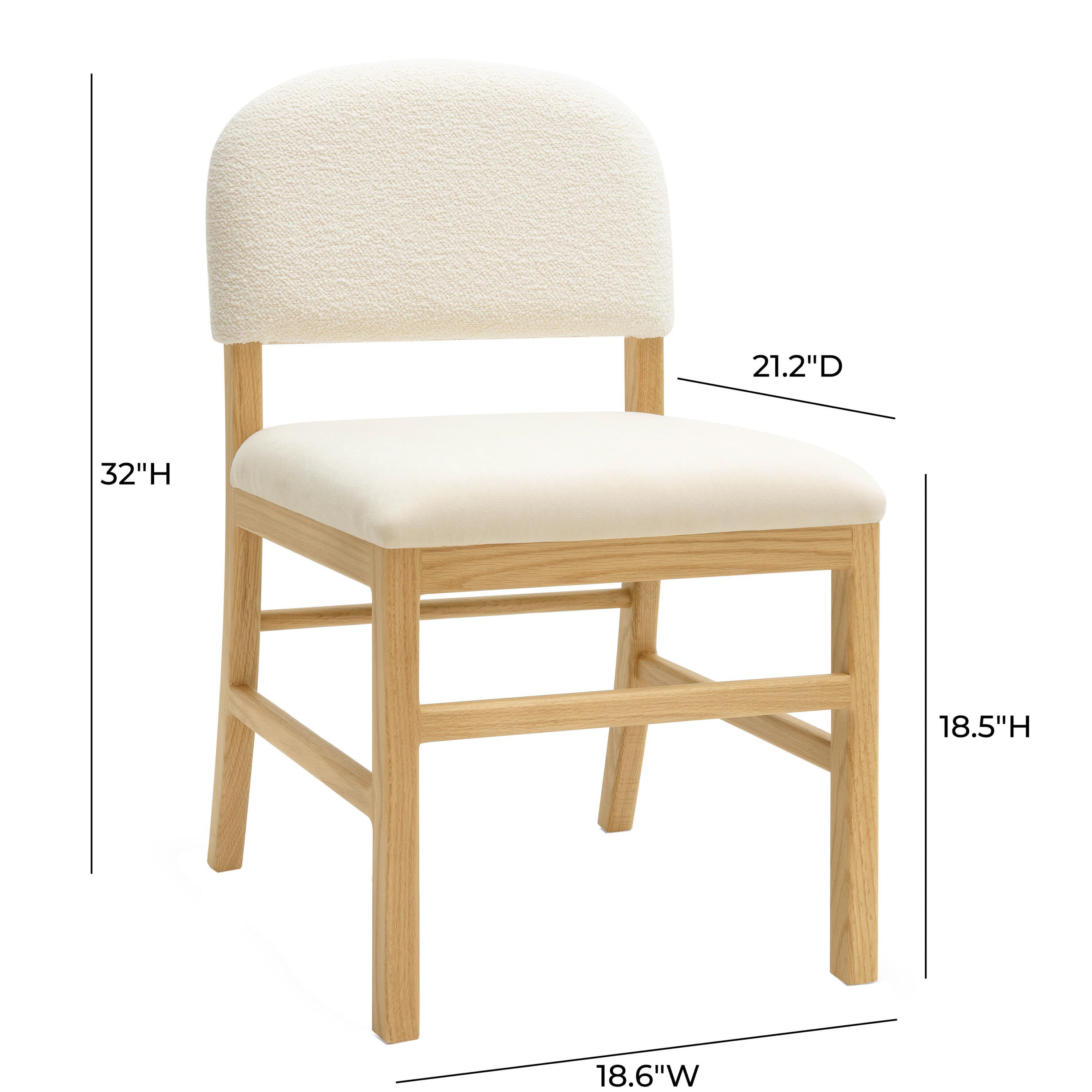 Willowbrook Oak Wood and Cream Upholstered Dining Chair image number 5