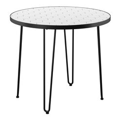 Manati Cement and Black Metal Hairpin Outdoor Bistro Table