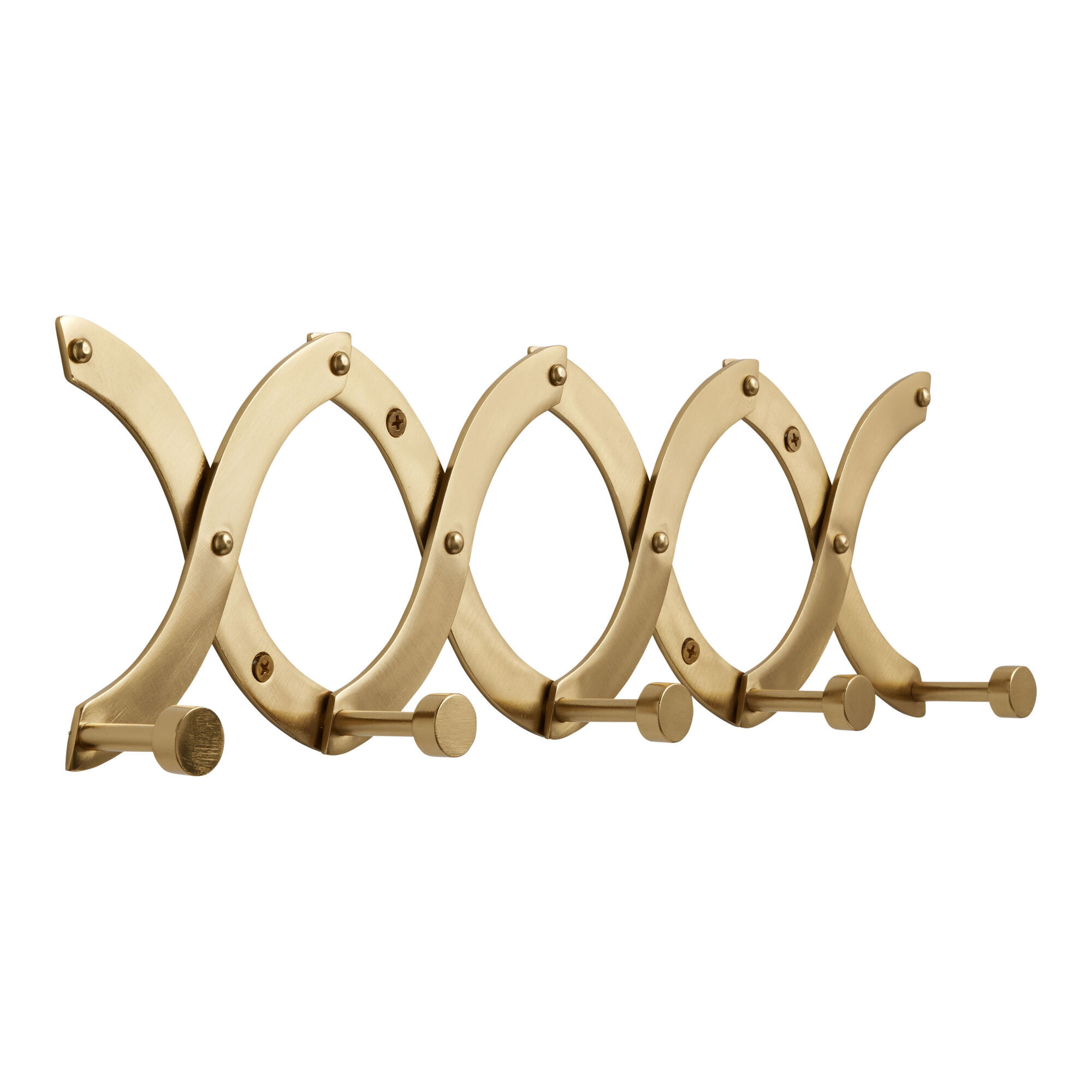 Accordion decorative hook rack brass best sale