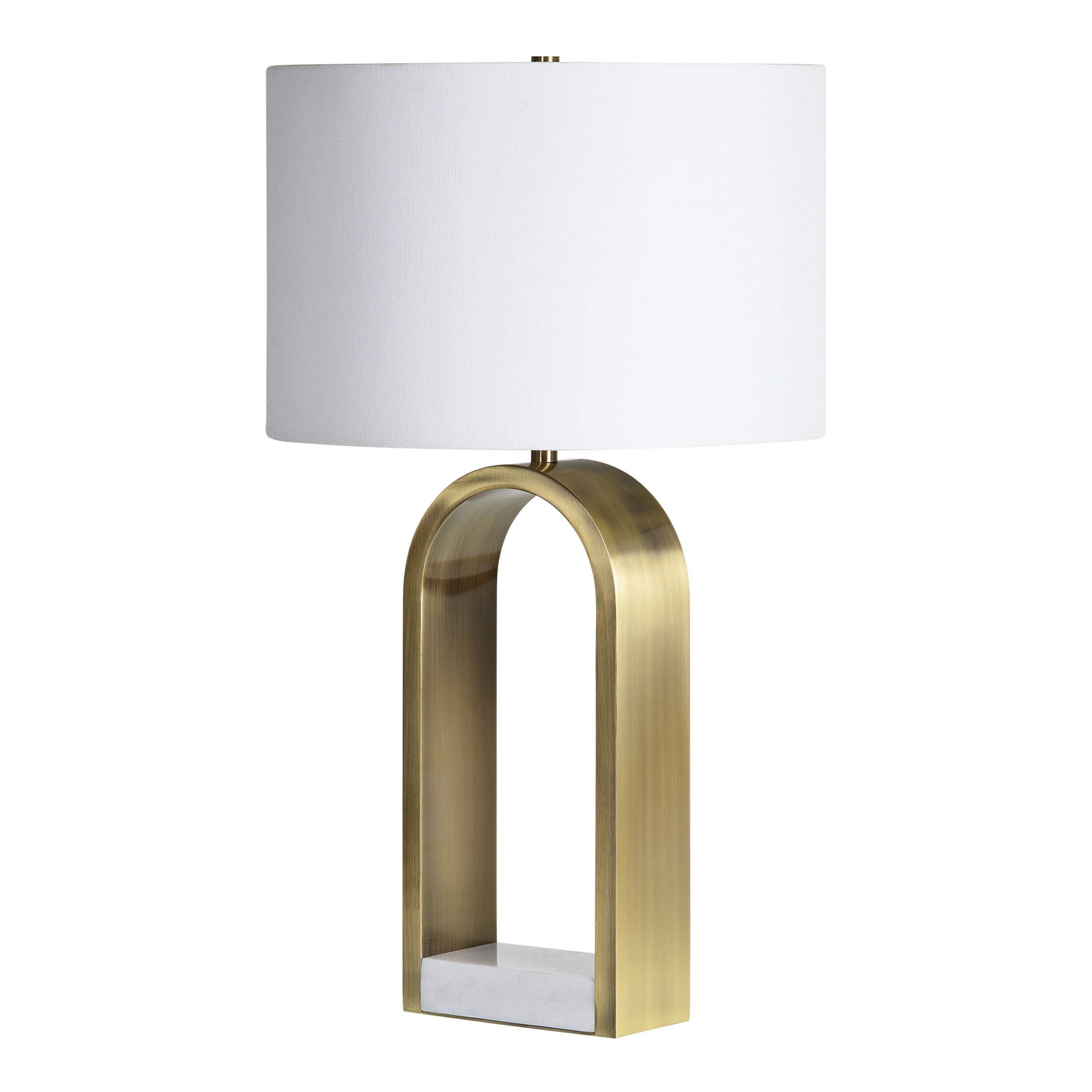 Napier White Marble And Brushed Brass Arch Table Lamp World Market