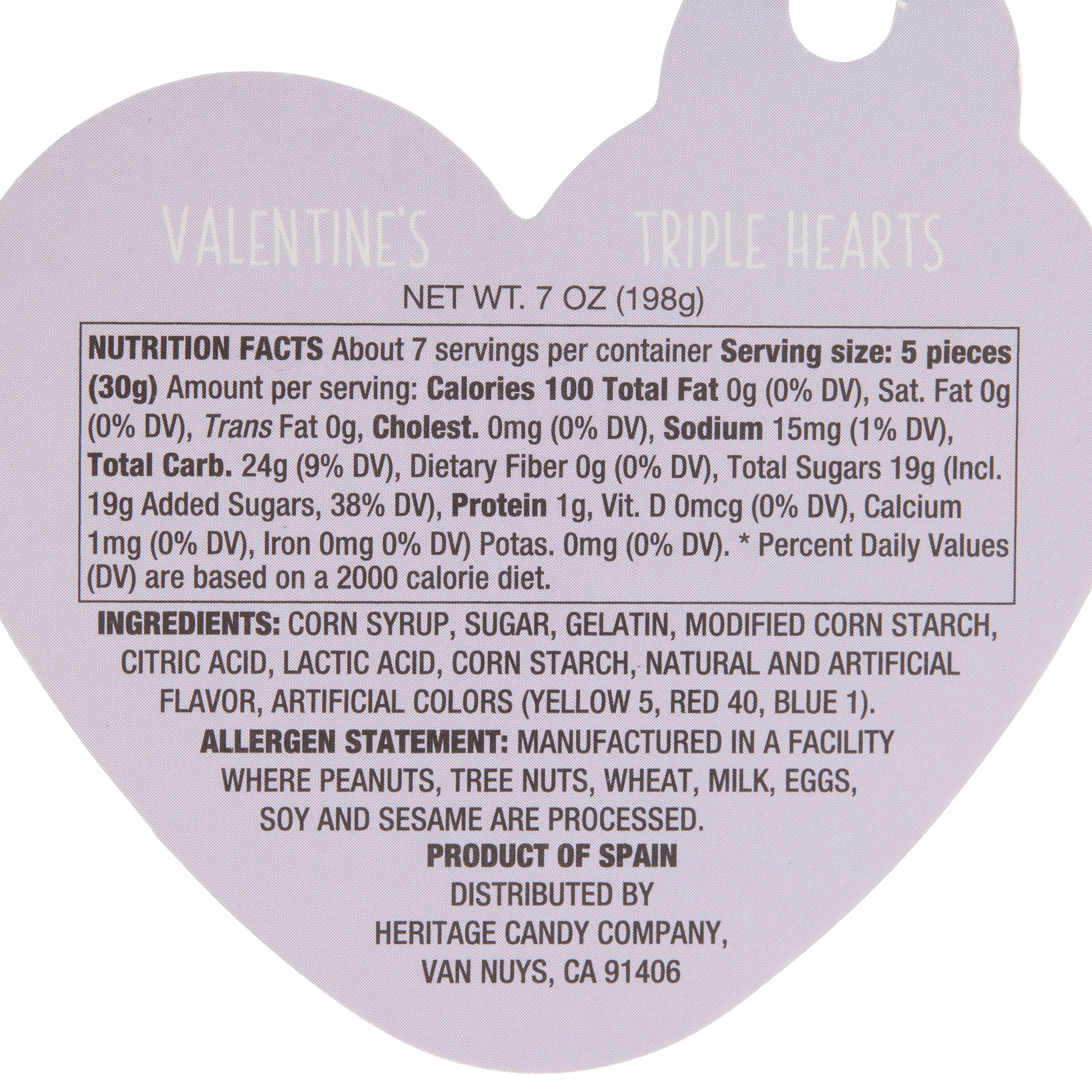 Valentine's Day Triple Heart Gummy Candy image number 1