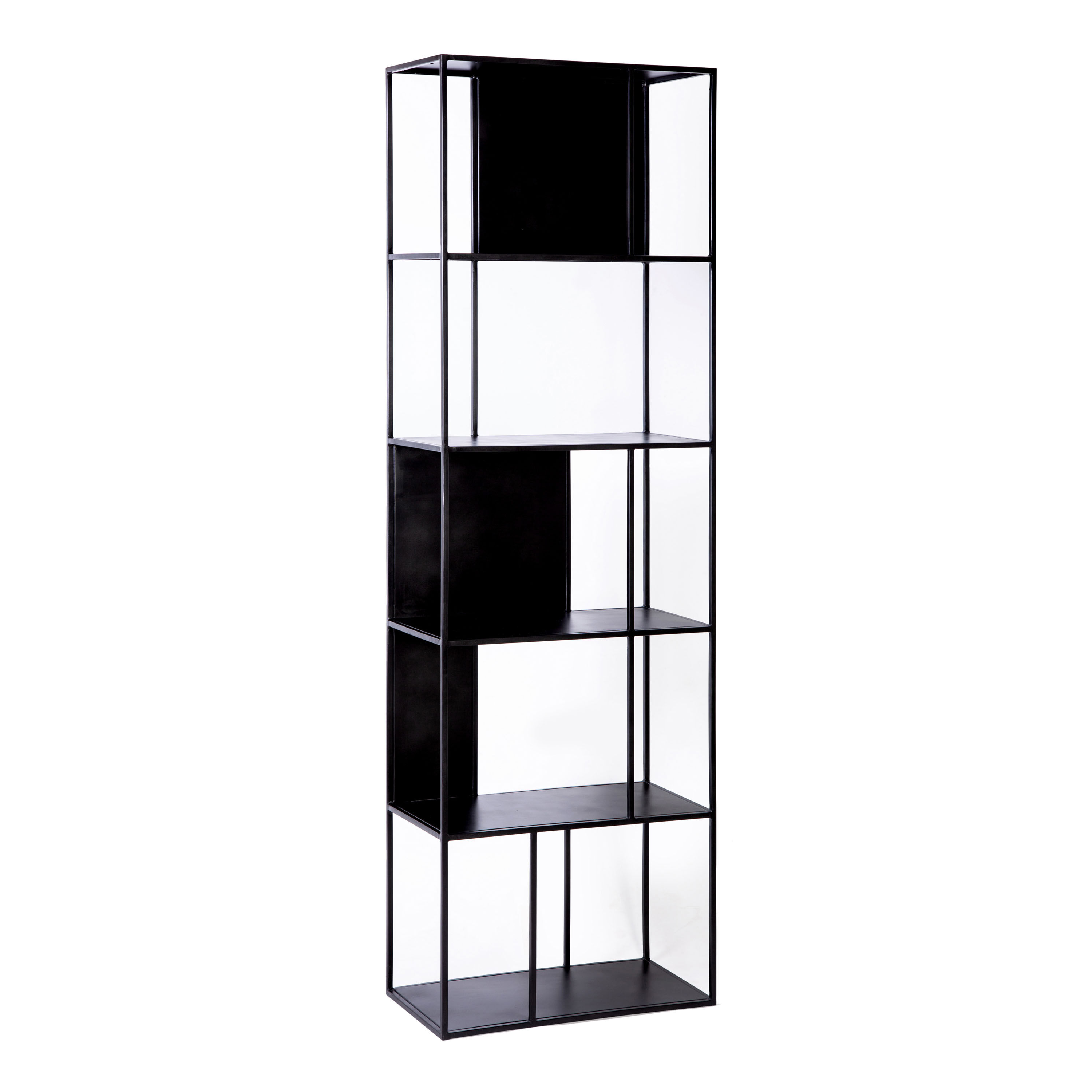 Mellott Narrow Black Iron Bookshelf