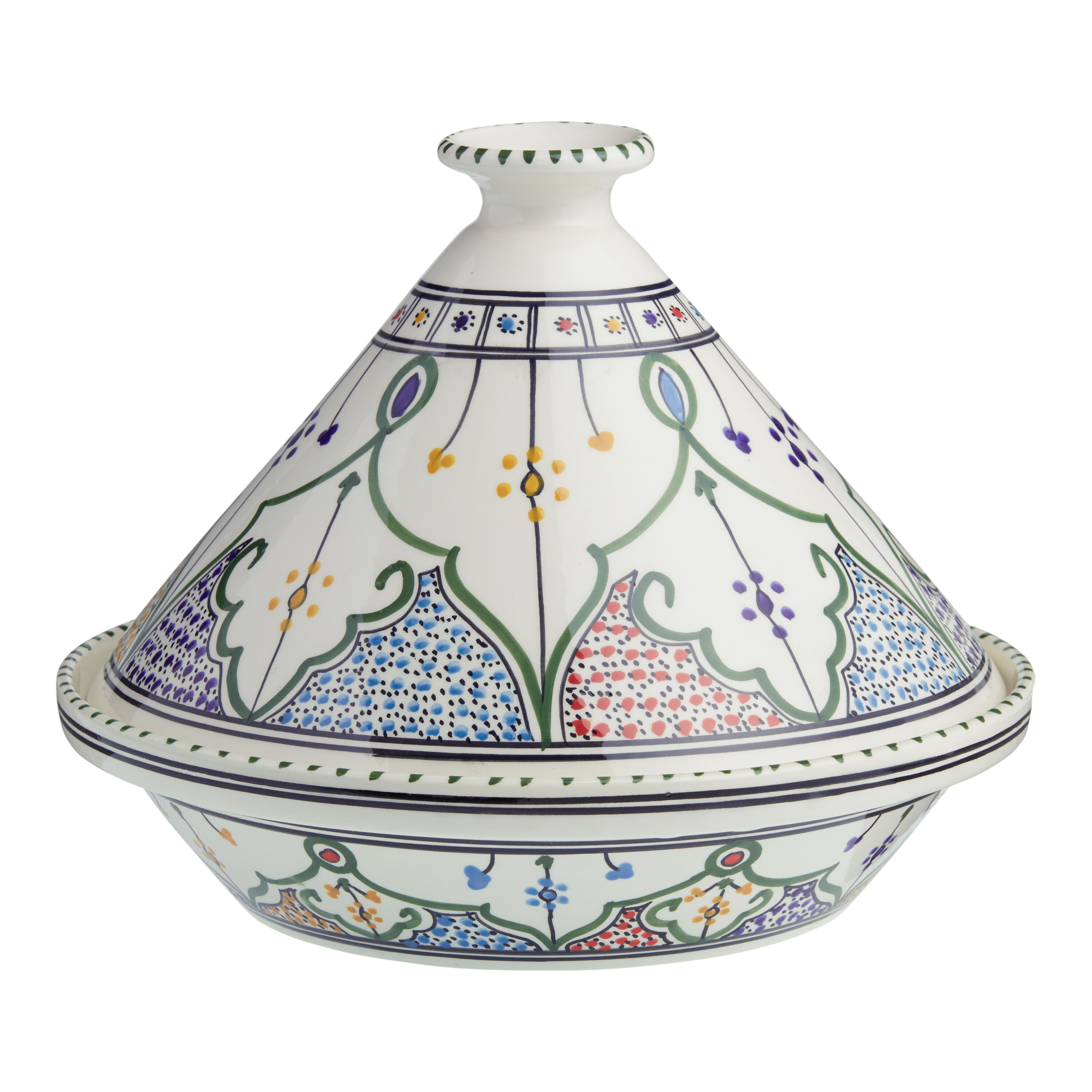 Amira Large Hand Painted Ceramic Tagine image number 0