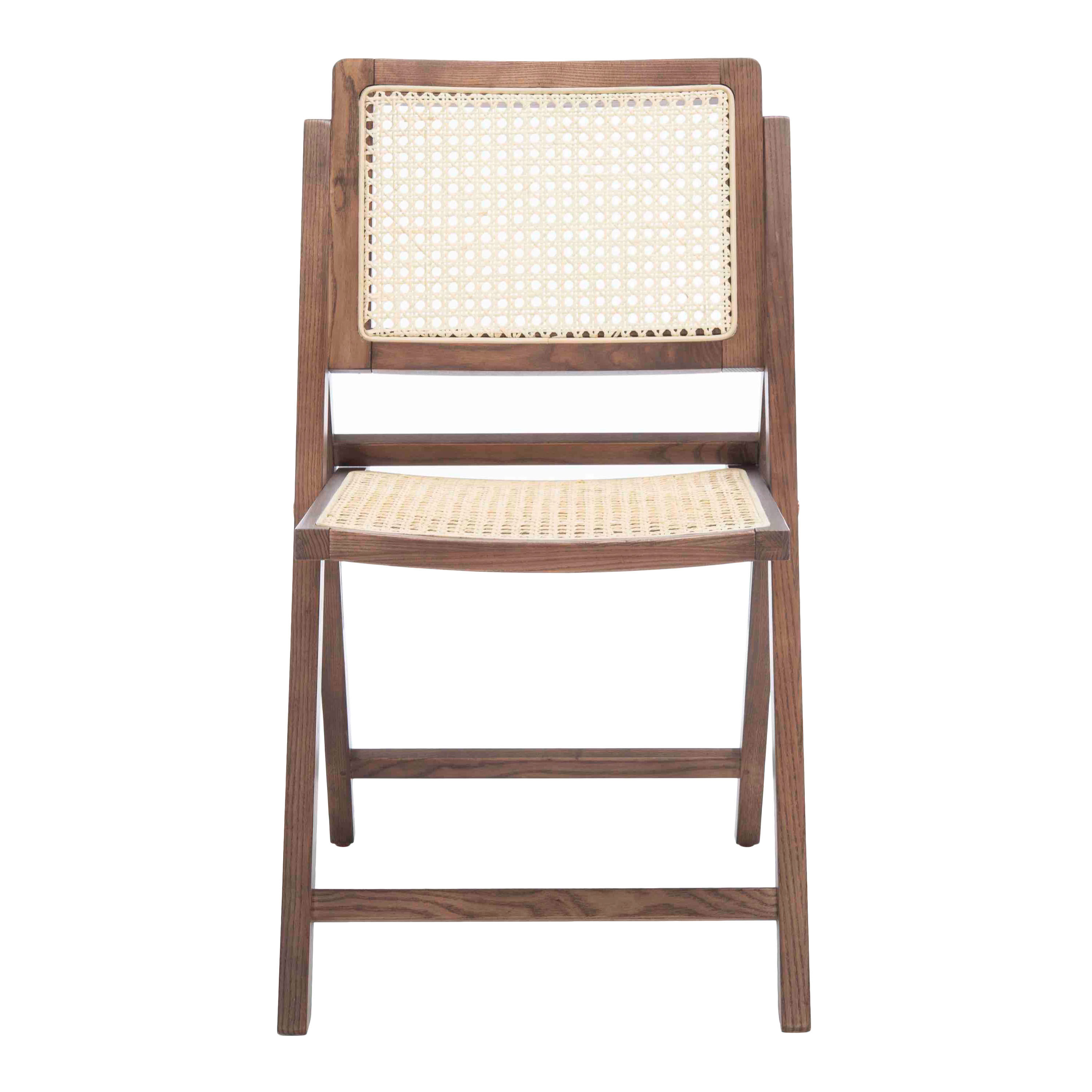 Malia Ash Wood And Cane Folding Dining Chair 2 Piece Set image number 1