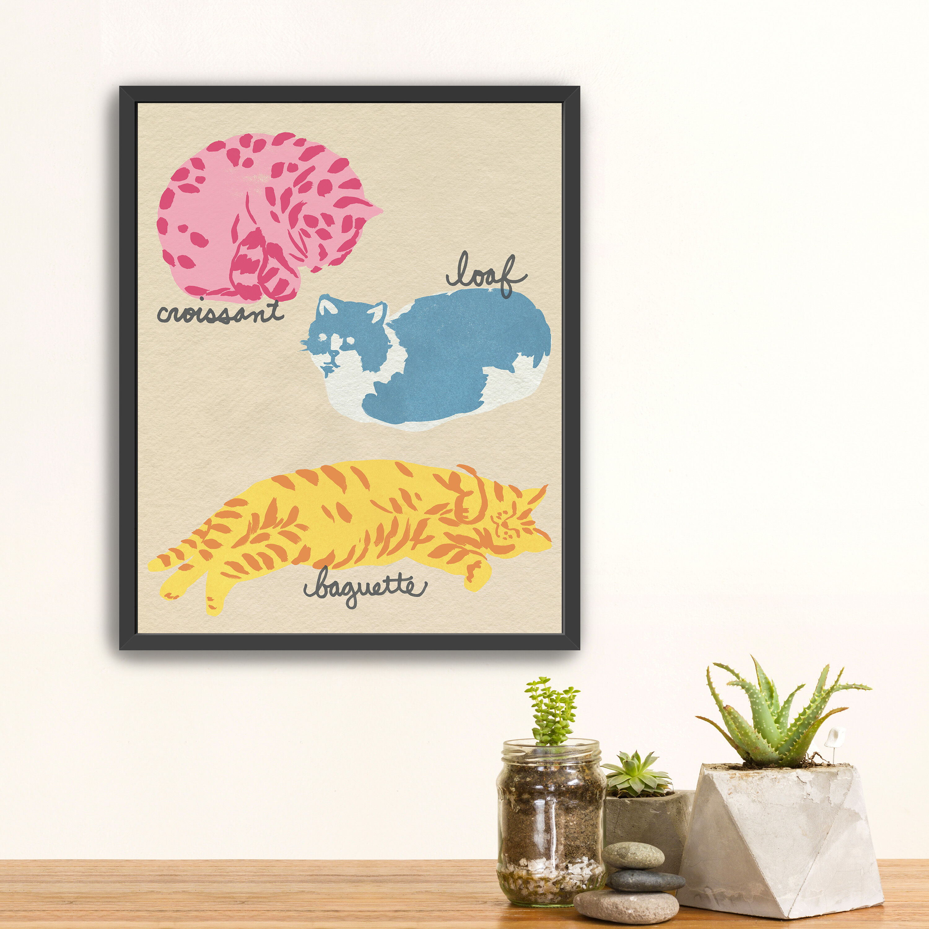 Important Cat Shapes II by June Erica Vess Framed Wall Art