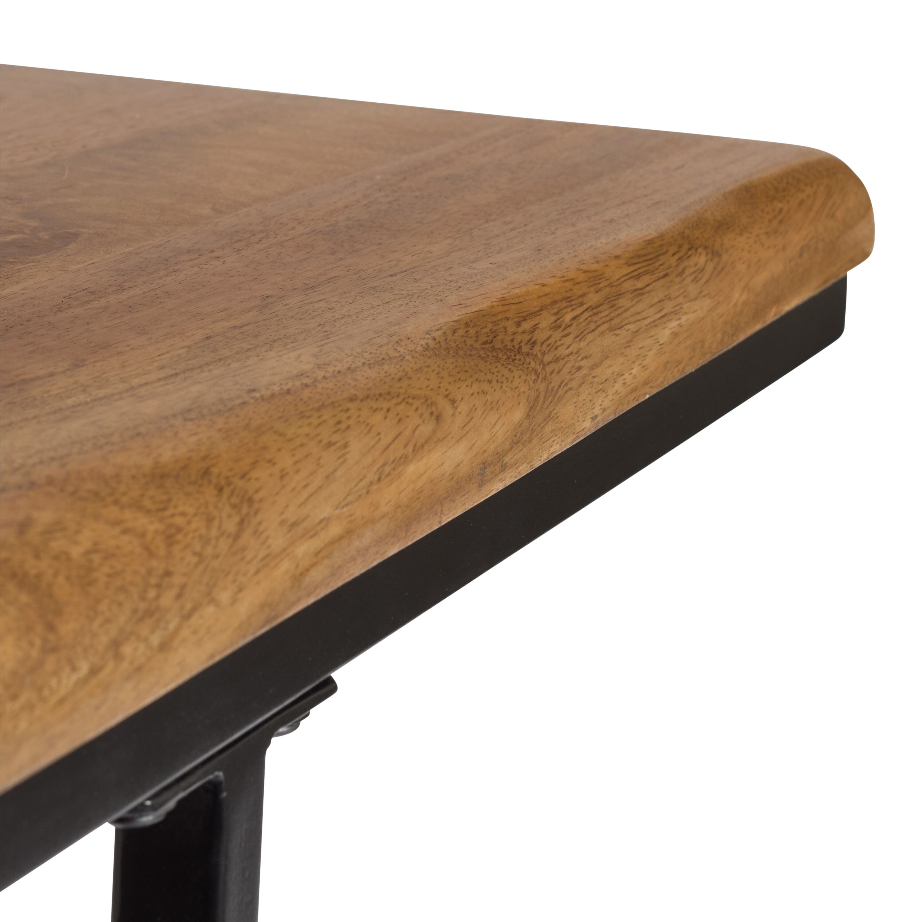 Bryson Wood and Black Metal Laptop C Table with Power Ports image number 3