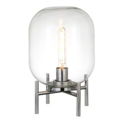 Kari Clear Glass Cylinder and Metal Accent Lamp