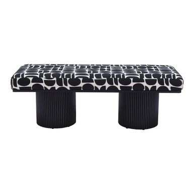 Wiley Black and White Geo Upholstered Bench Wiley Black and White Geo Upholstered Bench