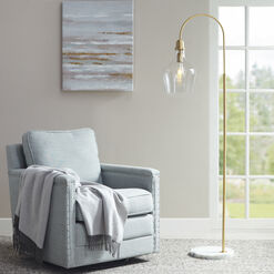Meg Gold Metal And White Marble Arched Floor Lamp