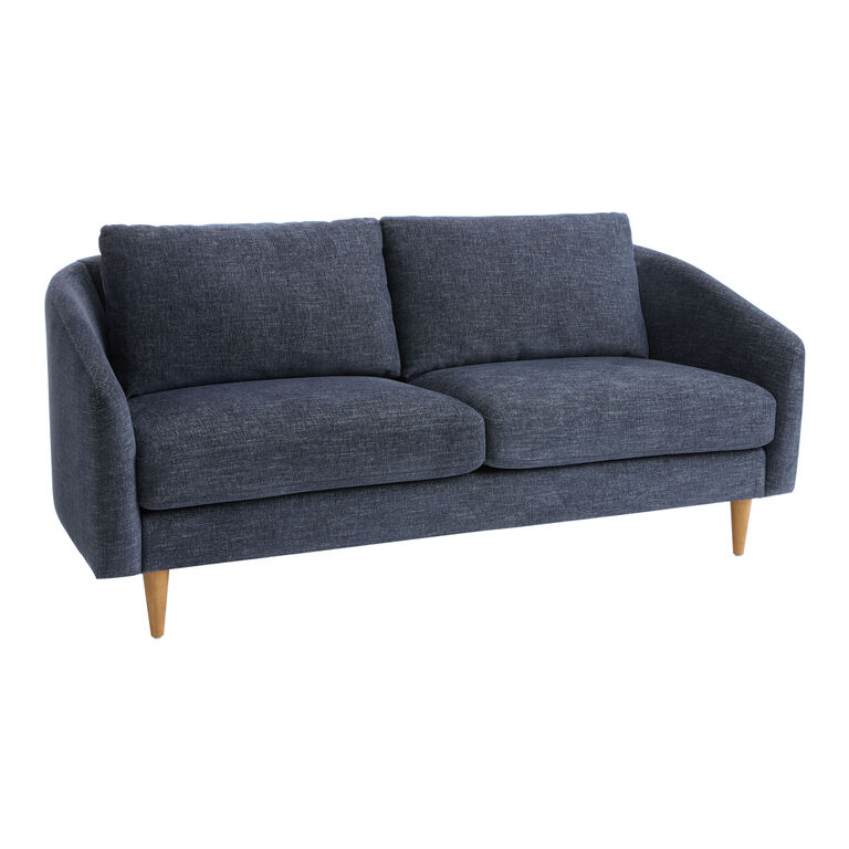 Carson Chenille Mid Century Sofa - Curved Slope Arm
