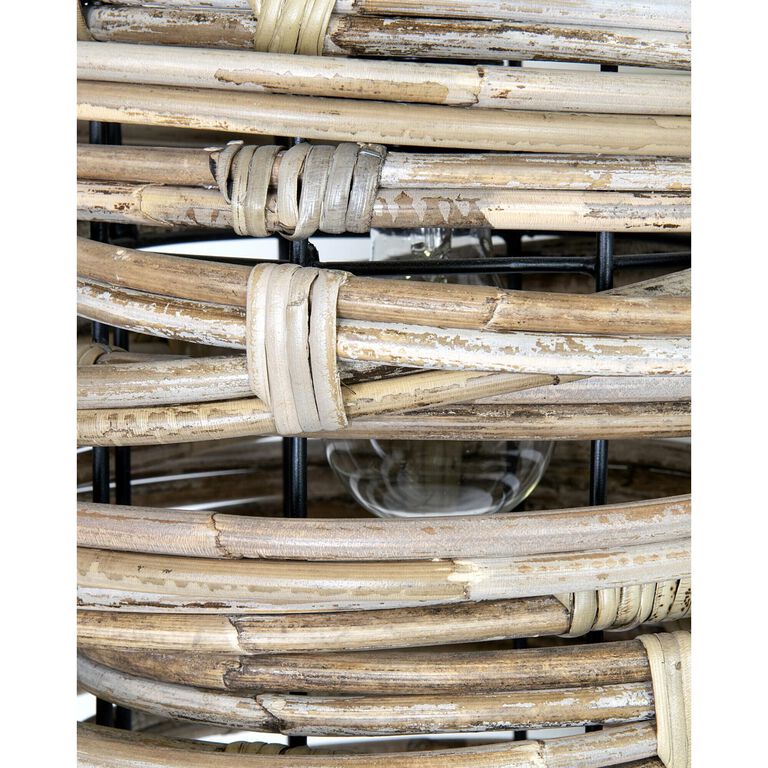 Gray Abstract Rattan Wall Sconce image number 6