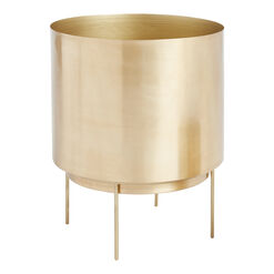 Brushed Gold Planter with Stand