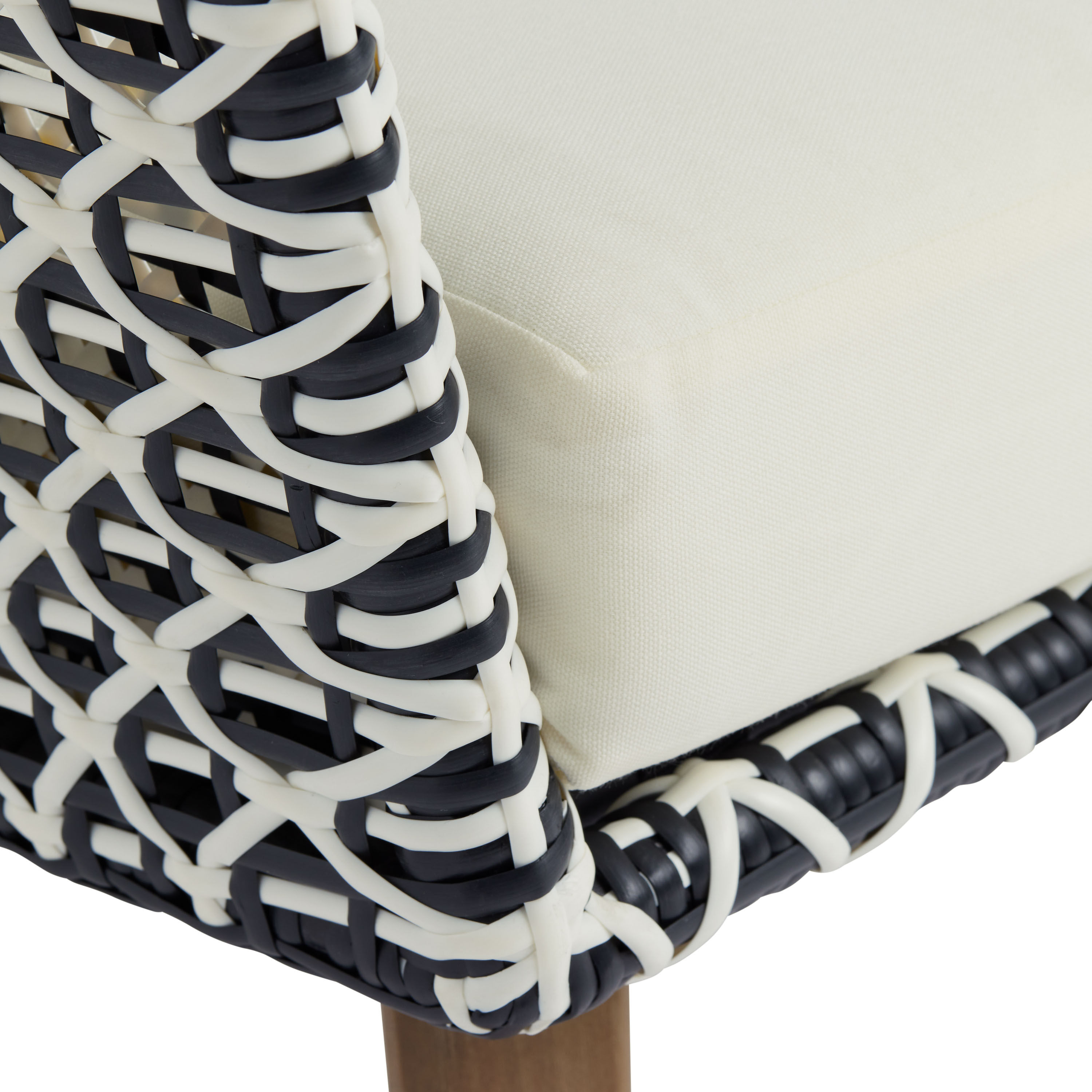Calabria Black and White All Weather Wicker Outdoor Chair