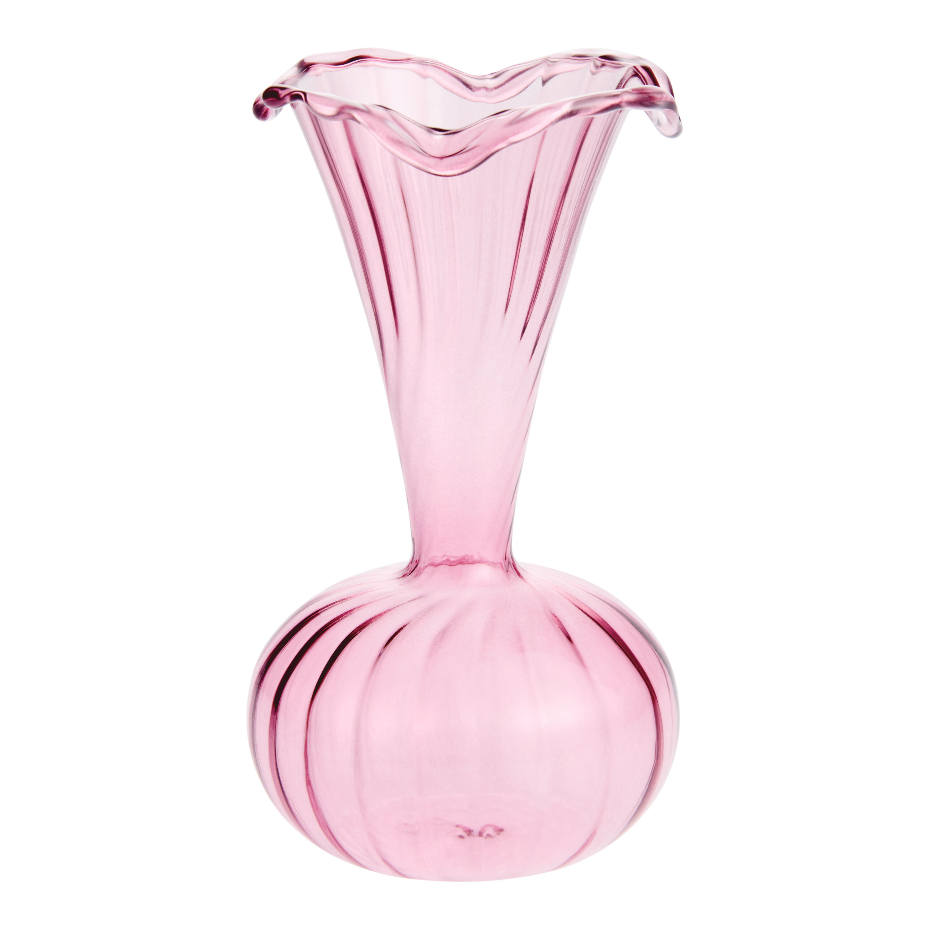 Glass Ruffle Neck Bud Vase image number 0