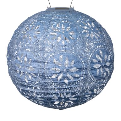 Round Fabric Geometric Solar LED Lantern Round Fabric Geometric Solar LED Lantern