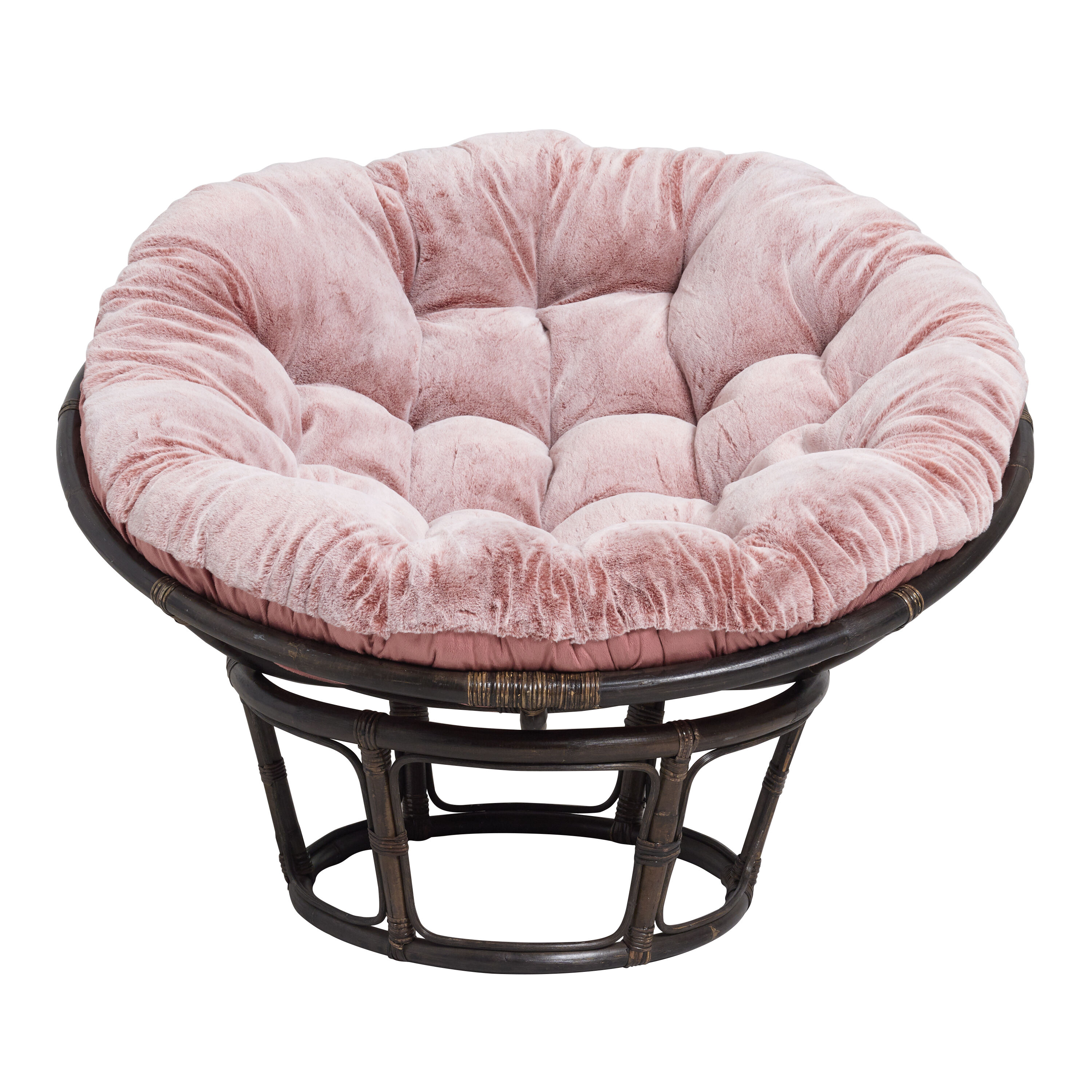 Papasan Chair Frame and Faux Fur Cushion Collection World Market