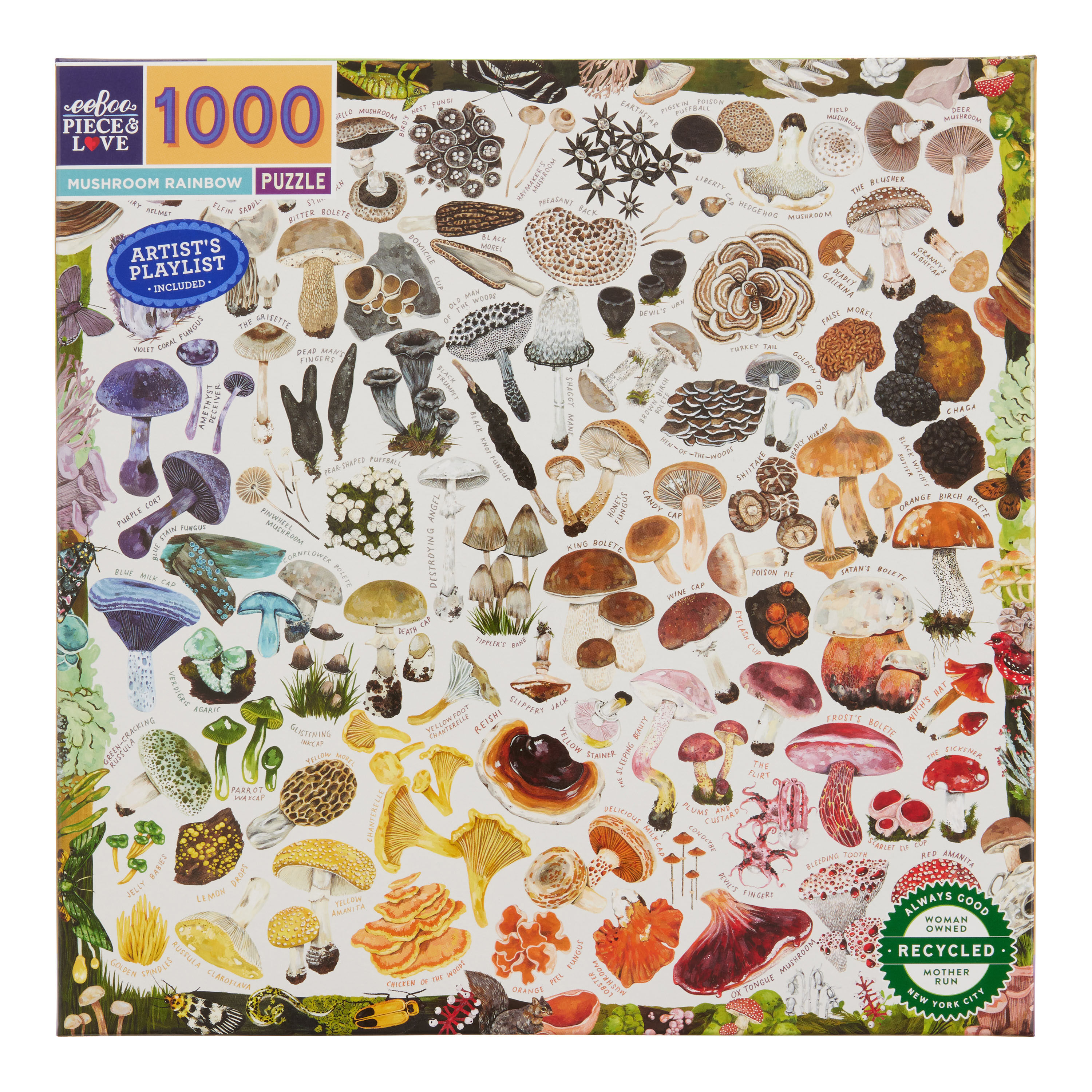 Eeboo Mushroom Rainbow 1000 Piece Puzzle image number 0