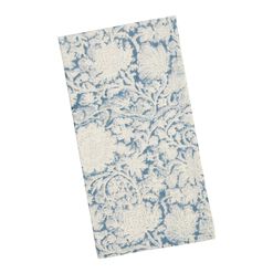 Blue and Ivory Floral Print Napkins Set of 4