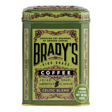 Brady's Celtic Blend Ground Coffee Tin 8 Oz. Brady's Celtic Blend Ground Coffee Tin 8 Oz.