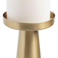 Brushed Gold Metal Contemporary Pillar Candle Holder