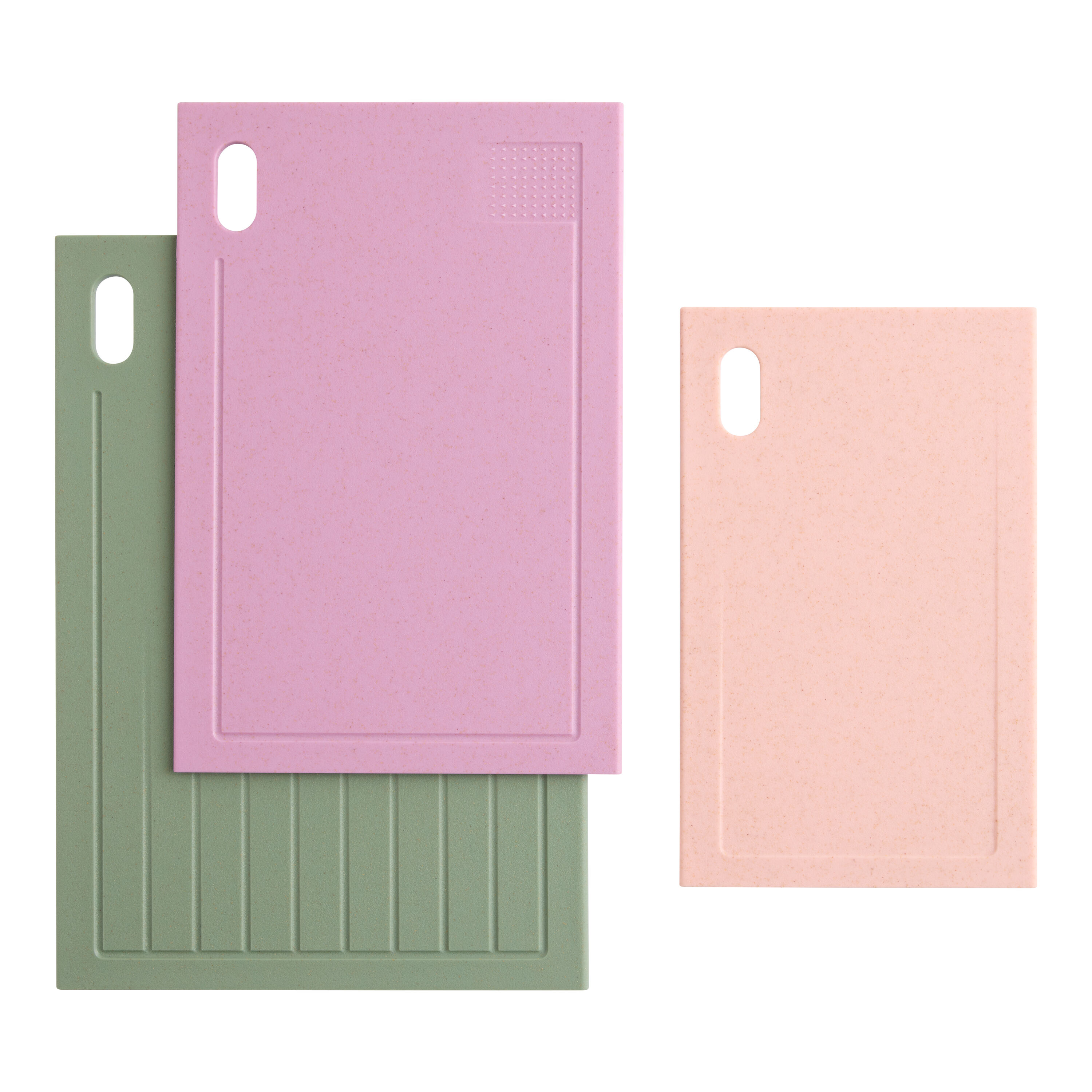 Spring Hues Wheat Straw Reversible Cutting Boards 3 Piece Set