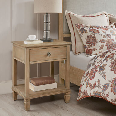 Douro Distressed Natural Wood Nightstand with Drawer Douro Distressed Natural Wood Nightstand with Drawer