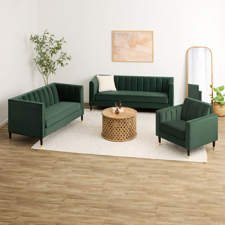 Leanna Channel Tufted Velvet Club Chair image number 2