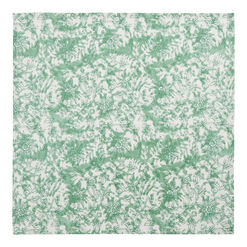 Green And White Screen Print Floral Napkin Set of 4