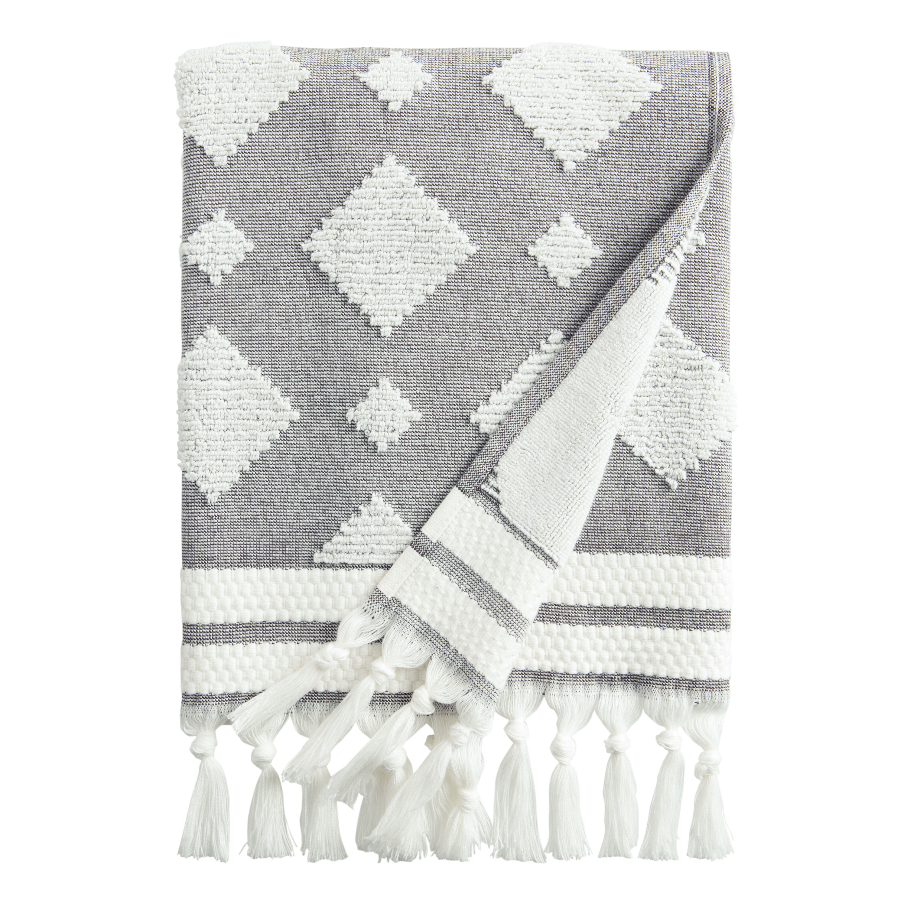 Black and sales white geometric towels