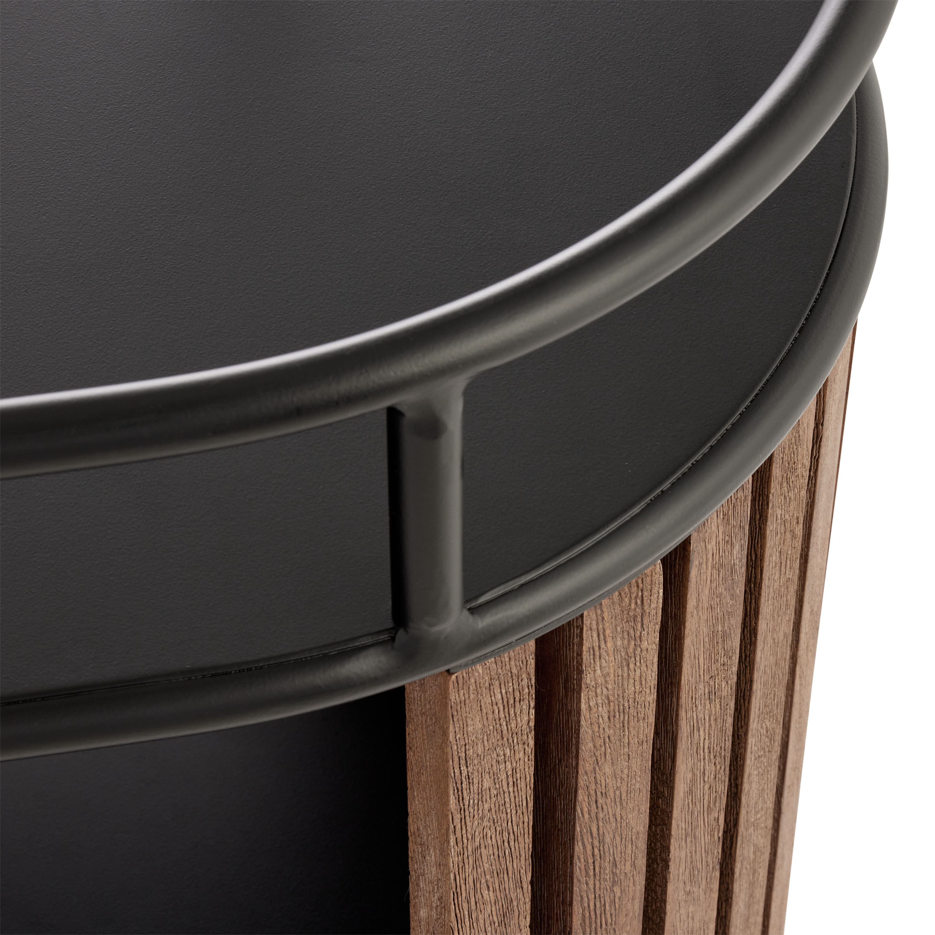 Fortaleza Oval Wood and Steel 3 Tier Outdoor Bar Cart image number 3