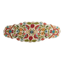 Multicolor Abstract Floral Beaded Table Runner