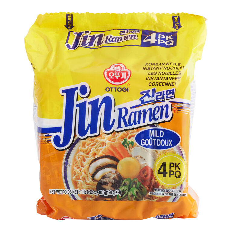 Ottogi Mild Jin Ramen Korean Style Instant Noodles 4 Pack