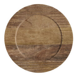 Round Mango Wood Ribbed Charger Plate