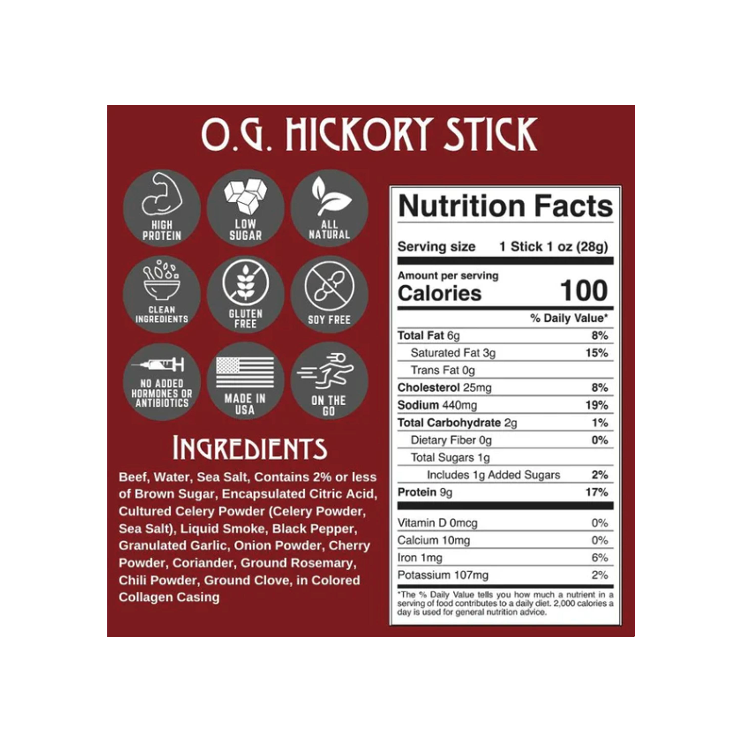 Righteous Felon O.G. Hickory Beef Stick